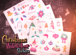 Retro Hugs | Christmas Watercolour Stickers | 4 Sheets