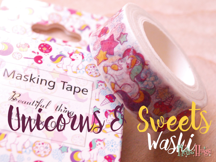 Unicorn Washi Tape | Unicorn and Sweets | Cute Kawaii Masking Tape